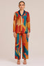 Multi Colored Printed Co-Ord Set in Crepe - red crepe saree