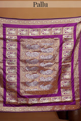 Violet Purple Traditional Woven Saree in Silk with Paisley and Human Inspired Motifs Pallu