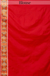 Red Traditional Patola Woven Saree in Silk - red silk saree patola
