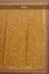 Orange Shimmer Organza Embroidered Saree - red organza saree embroidered