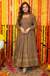 Georgette Sequin Embroidered Anarkali Suit