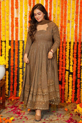 Georgette Sequin Embroidered Anarkali Suit