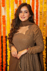 Georgette Sequin Embroidered Anarkali Suit