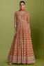 Orange Georgette Embroidered Anarkali Suit - red georgette saree embroidered