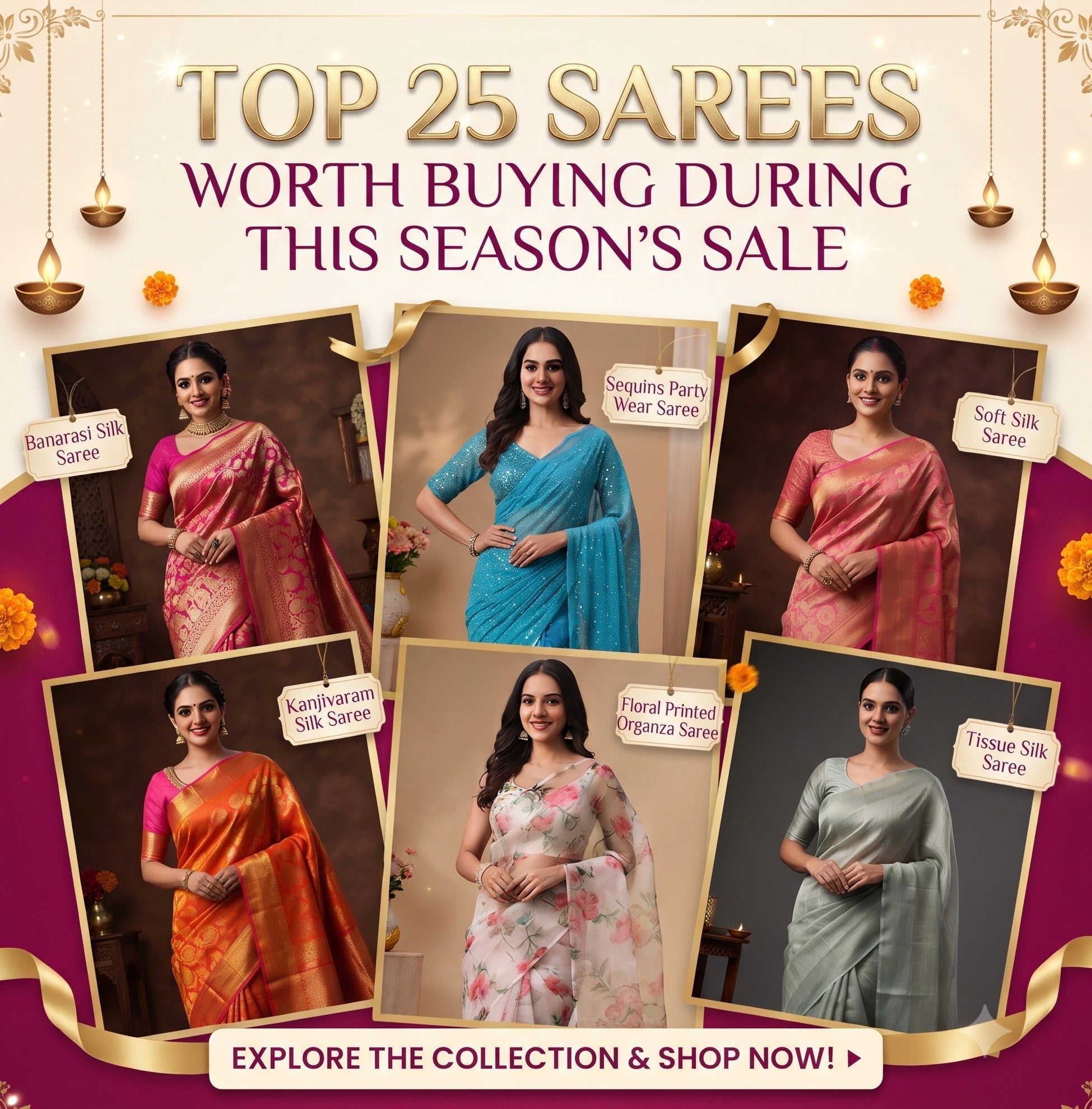Top 25 Sarees Worth Buying During This Season's Sale