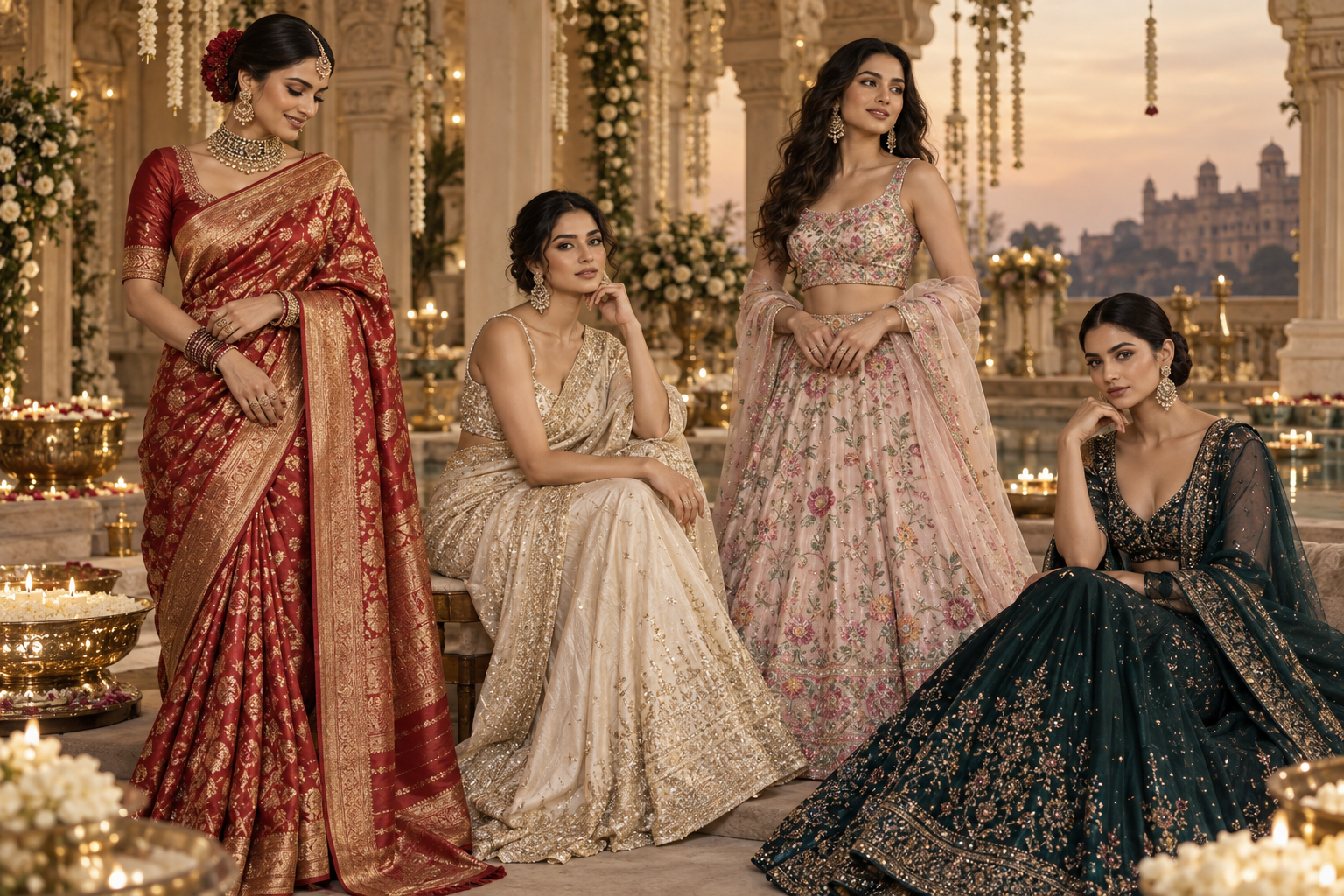 Original celebrity inspired Indian wedding looks in sarees and lehengas