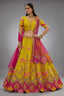 Silk Bird and Floral Motif Lehenga with Cutwork - silk saree