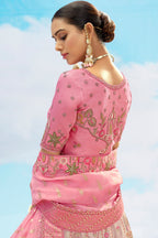 Silk Floral Embroidery and Sequin Worked Lehenga - silk saree embroidery