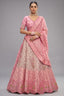 Silk Floral Embroidery and Sequin Worked Lehenga - silk saree embroidery