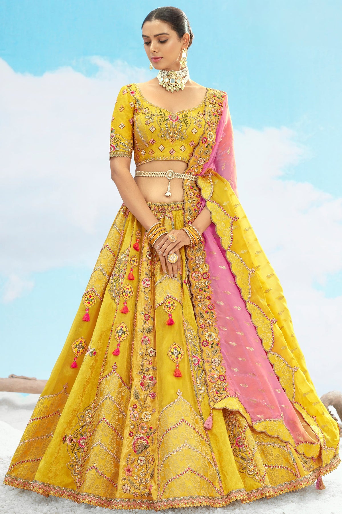 Silk Sequin Embroidered Lehenga