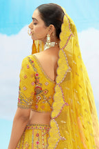 Silk Sequin Embroidered Lehenga - red silk saree embroidered