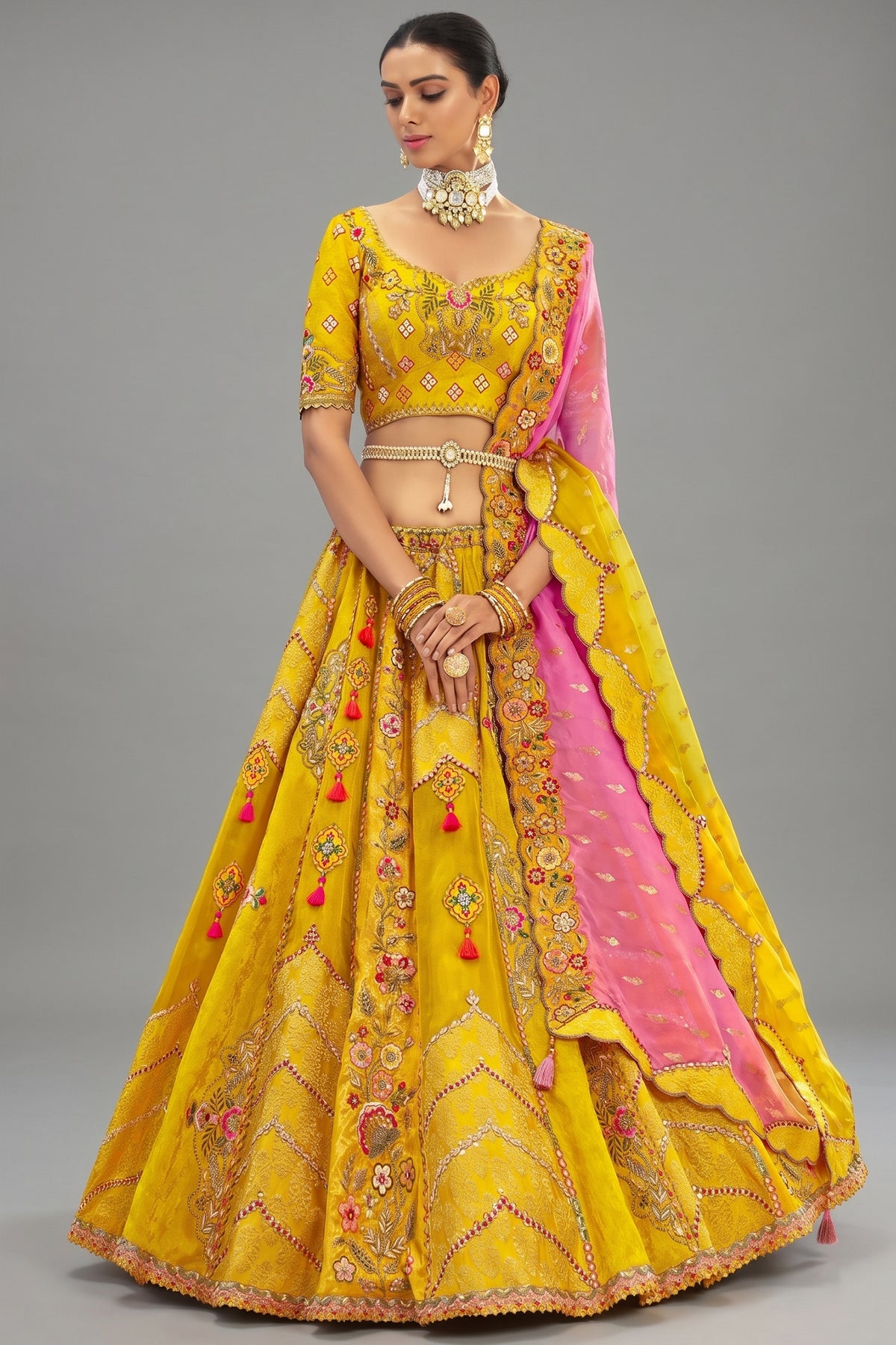 Silk Sequin Embroidered Lehenga