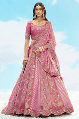 Silk Floral Embroidered and Sequin Worked Lehenga