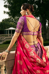 Purple Silk Traditional Woven Lehenga
