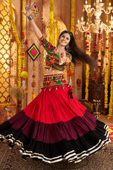 Multi Colored Flared Viscose Cotton Chaniya Choli