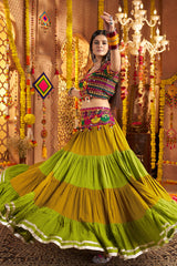 Multi Colored Flared Viscose Cotton Chaniya Choli