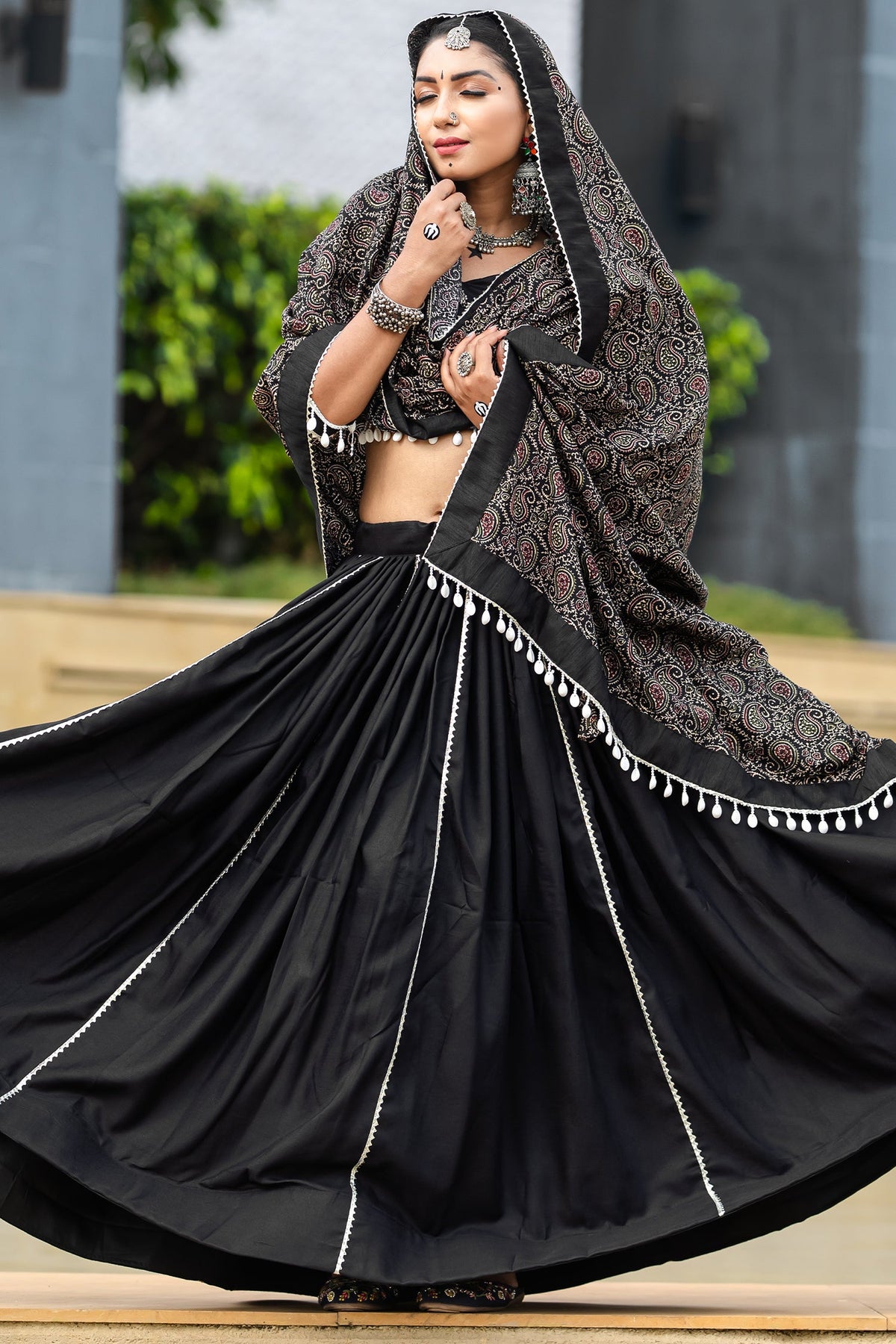 Black Cotton Chaniya Choli