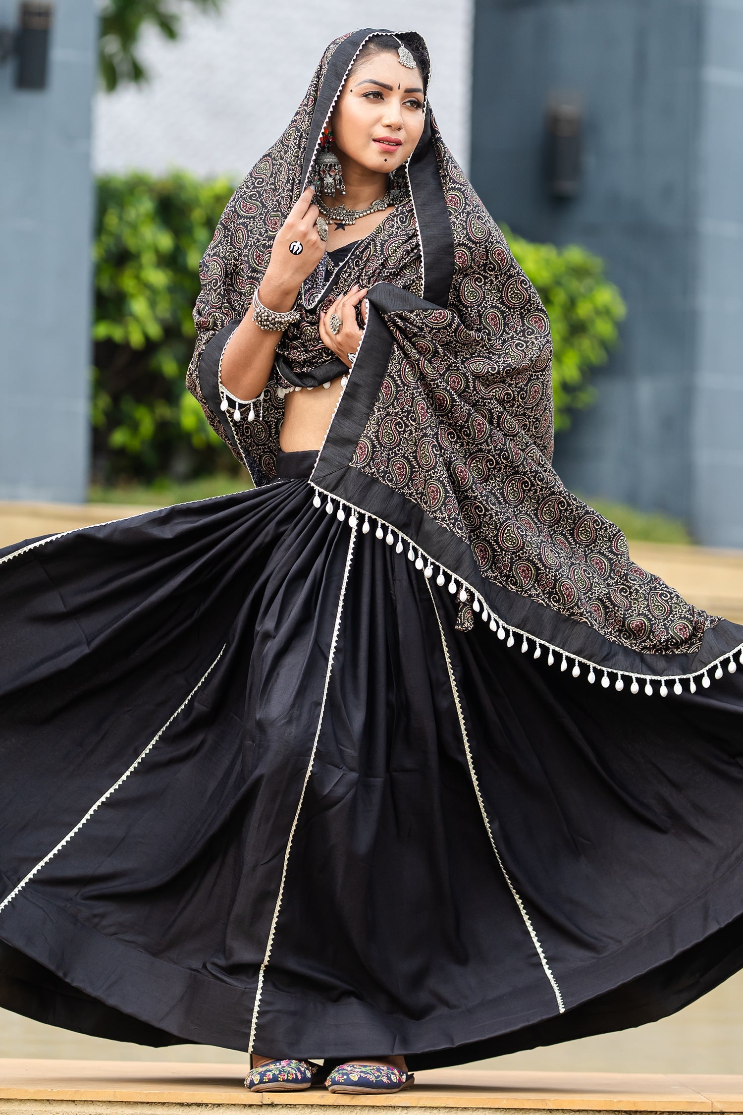 Black Cotton Chaniya Choli