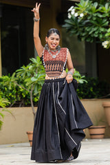 Black and Maroon Cotton Chaniya Choli