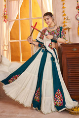 Multi Colored Viscose Cotton Kachchi Mirror Worked Chaniya Choli