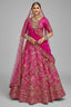 Pink Silk Designer Bridal Lehenga with Double Dupatta - pink silk saree