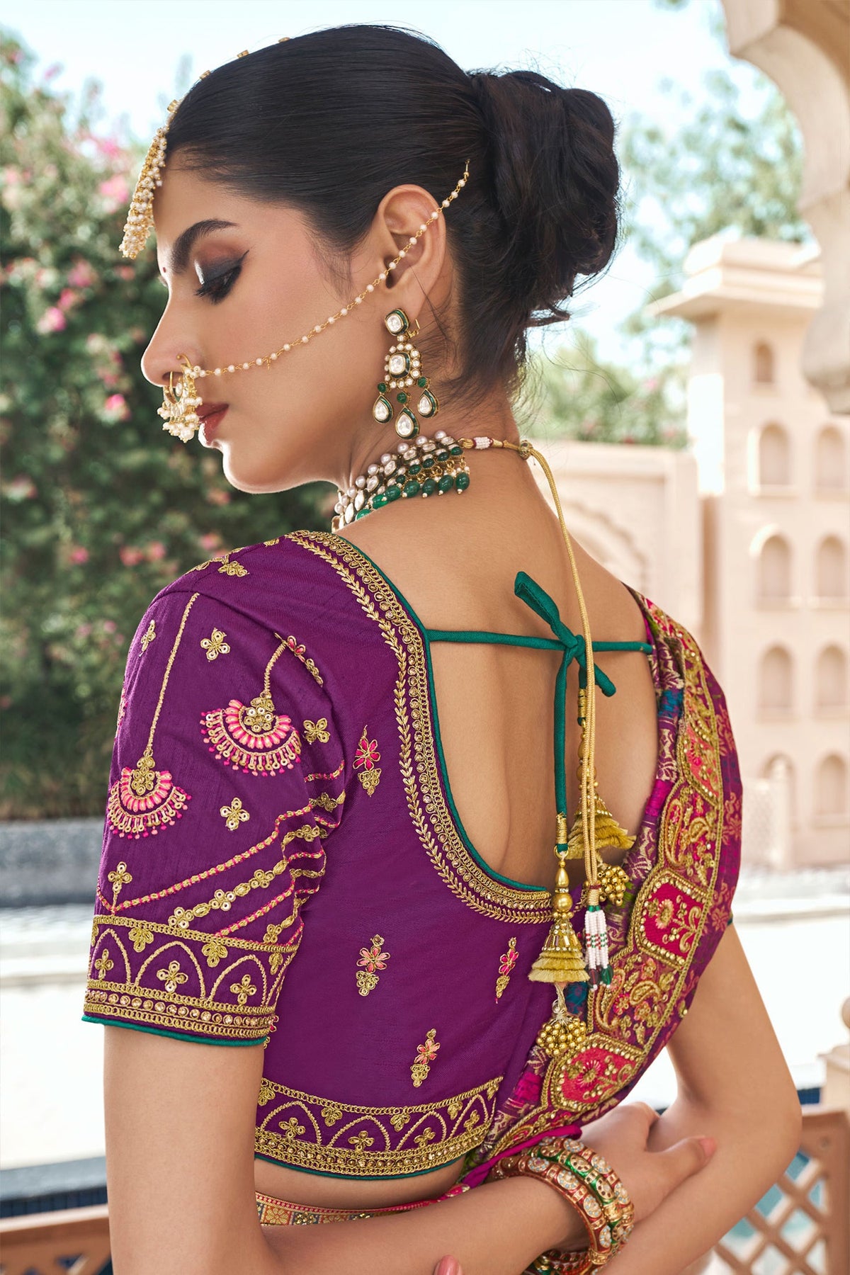 Multi Colored Silk Zari Woven Traditional Lehenga - red silk saree zari