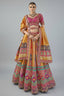 Pink and Mustard Silk Traditional Woven Lehenga - mustard silk saree