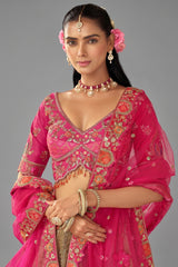 Taupe Silk Traditional Lehenga with Embroidery Work - silk saree embroidery