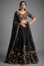 Black Art Silk Lehenga with Embroidery
