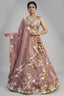 Rose Gold Metallic Tissue Lehenga Choli with Ivory Floral Sequin & Bead Embroidery