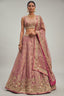 Rose Gold Metallic Tissue Lehenga Choli with Jharokha Pearl & Sequin Embroidery