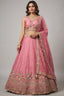 Pink Tissue Lehenga Choli with Elephant and Peacock Heritage Embroidery
