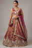 Rust Metallic Tissue Lehenga Choli with Tropical Floral Embroidery