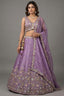 Lavender Tissue Lehenga Choli with Floral Medallion Embroidery