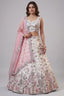Off White Lehenga Choli with Woodland Floral Embroidery