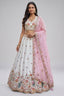 Off White Lehenga Choli with Peacock Floral Border