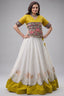 Off White and Yellow Mirror Kachchi Worked Chaniya Choli