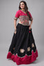 Black and Pink Art Silk Mirror Kachchi Worked Chaniya Choli