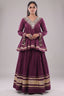 Purple Cotton Mirror Worked Peplum Chaniya Choli