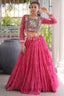 Pink Georgette Kachchi Mirror Worked Chaniya Choli