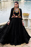 Black Rayon Kachchi Worked Chaniya Choli with Jacket