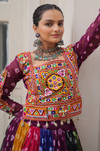 Multi Georgette Printed Chaniya Choli with Kachchi Work