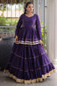 Purple Cotton Flared Chaniya Choli