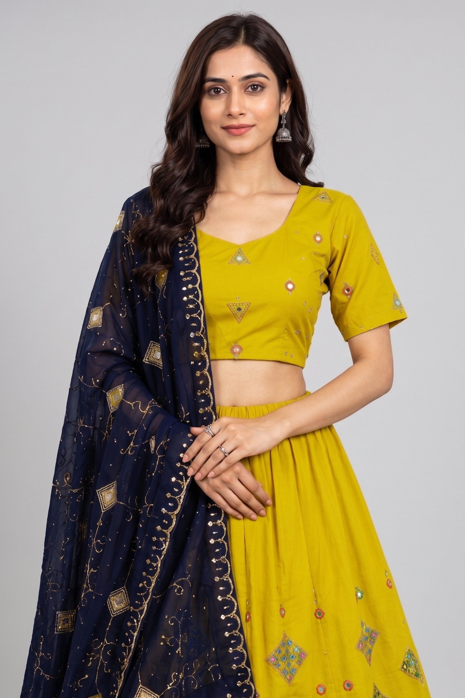 Yellow Art Silk Sequin Embroidered Chaniya Choli Secondary image