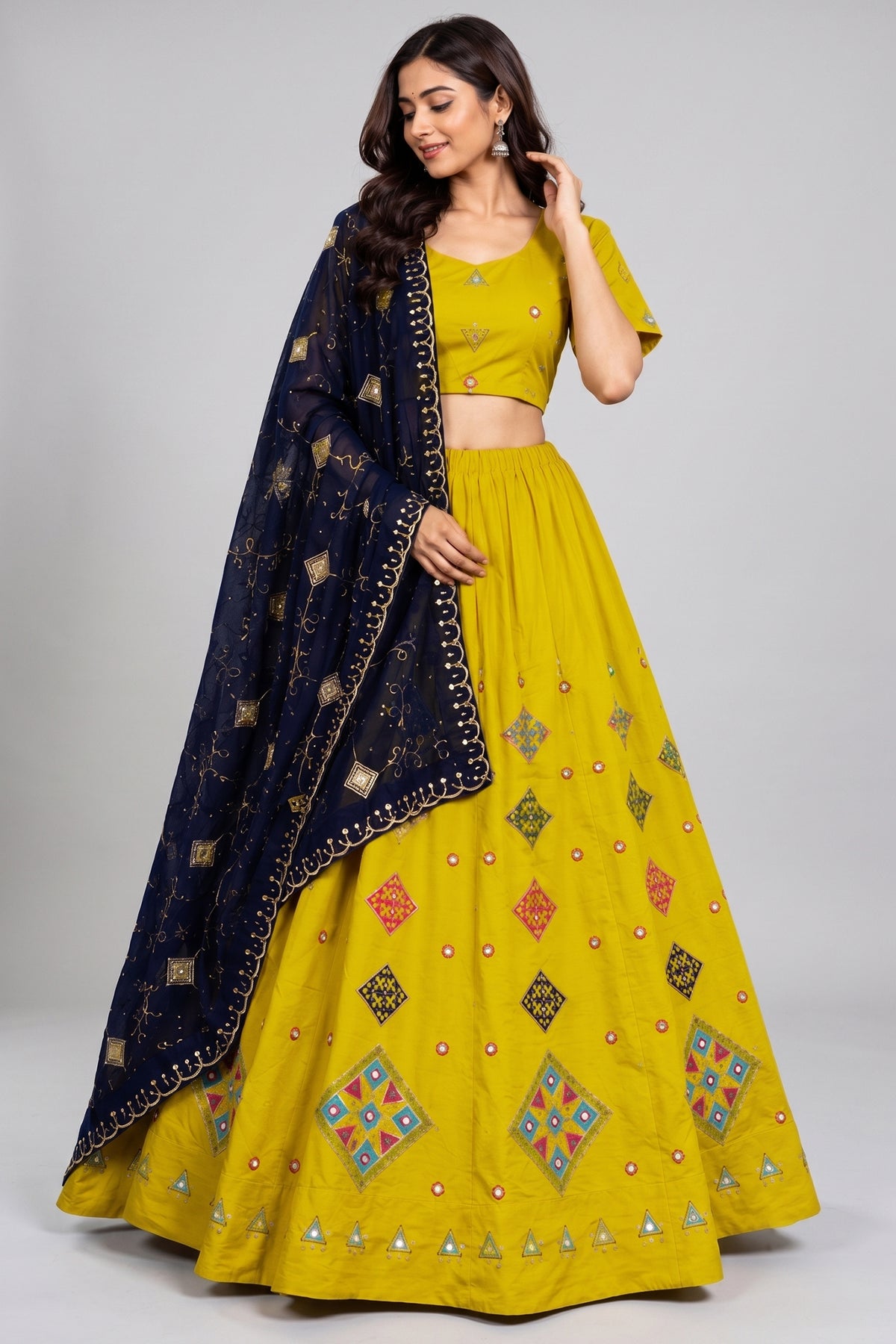 Yellow Art Silk Sequin Embroidered Chaniya Choli Main image