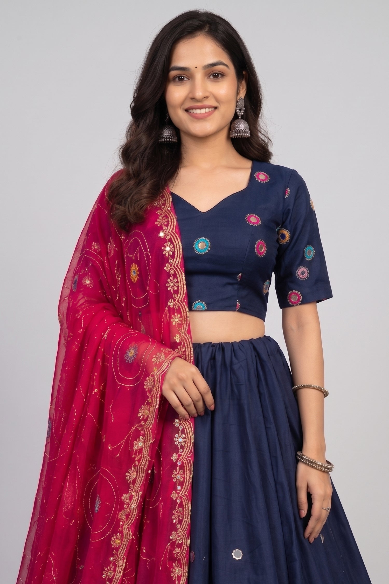 Blue Art Silk Sequin Embroidered Chaniya Choli Secondary image