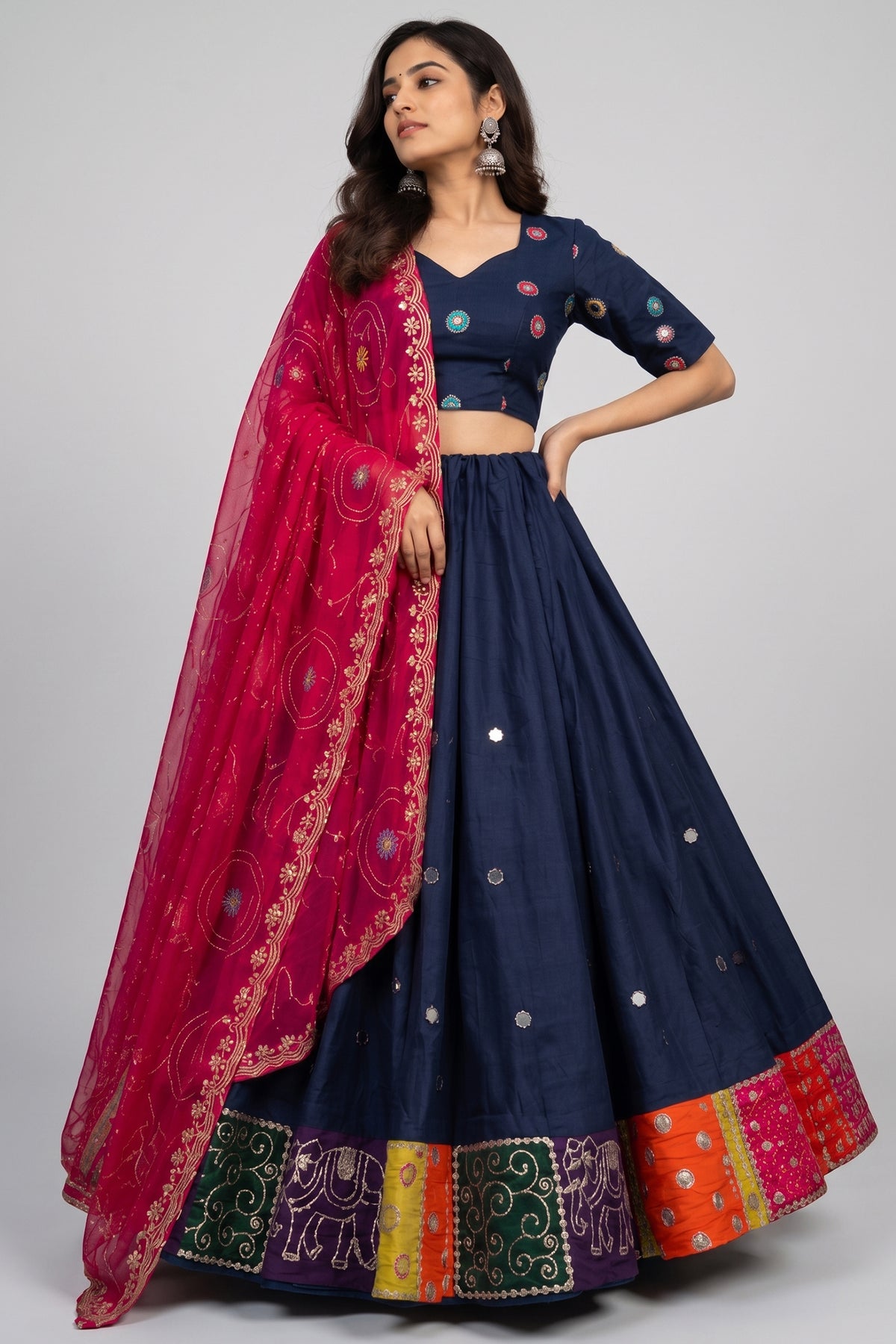 Blue Art Silk Sequin Embroidered Chaniya Choli Main image