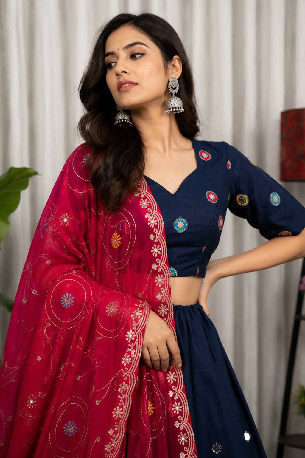 Blue Art Silk Sequin Embroidered Chaniya Choli