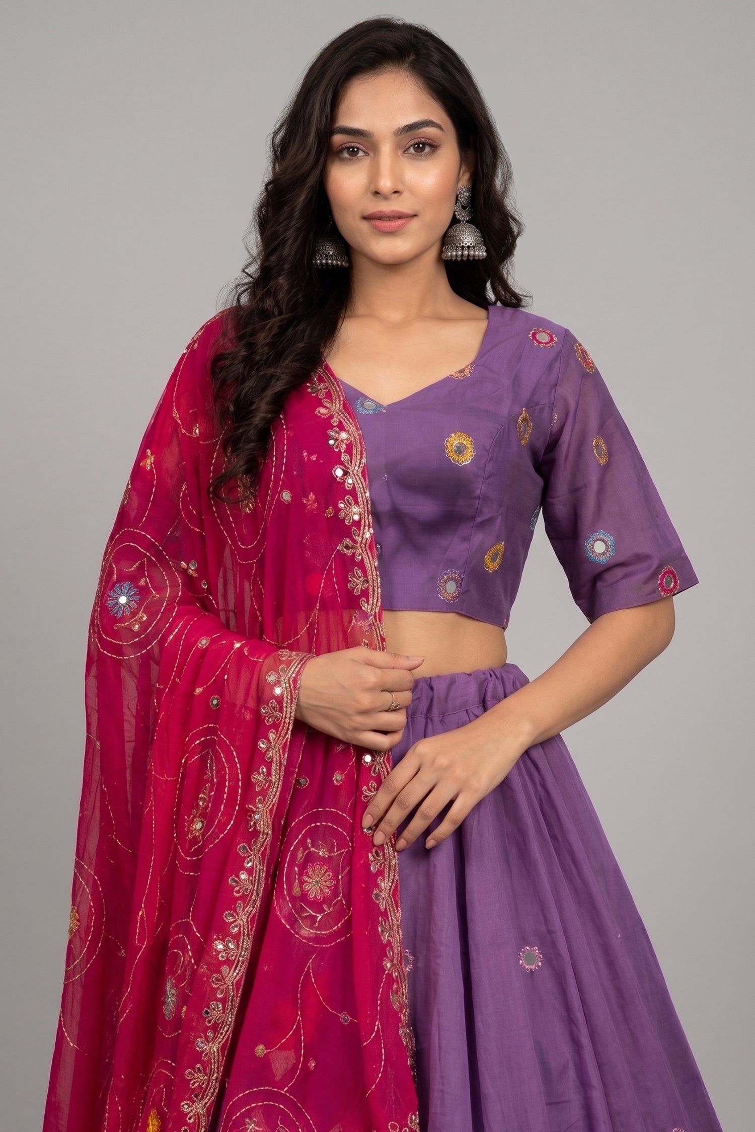 Lavender Art Silk Sequin Embroidered Chaniya Choli Secondary image