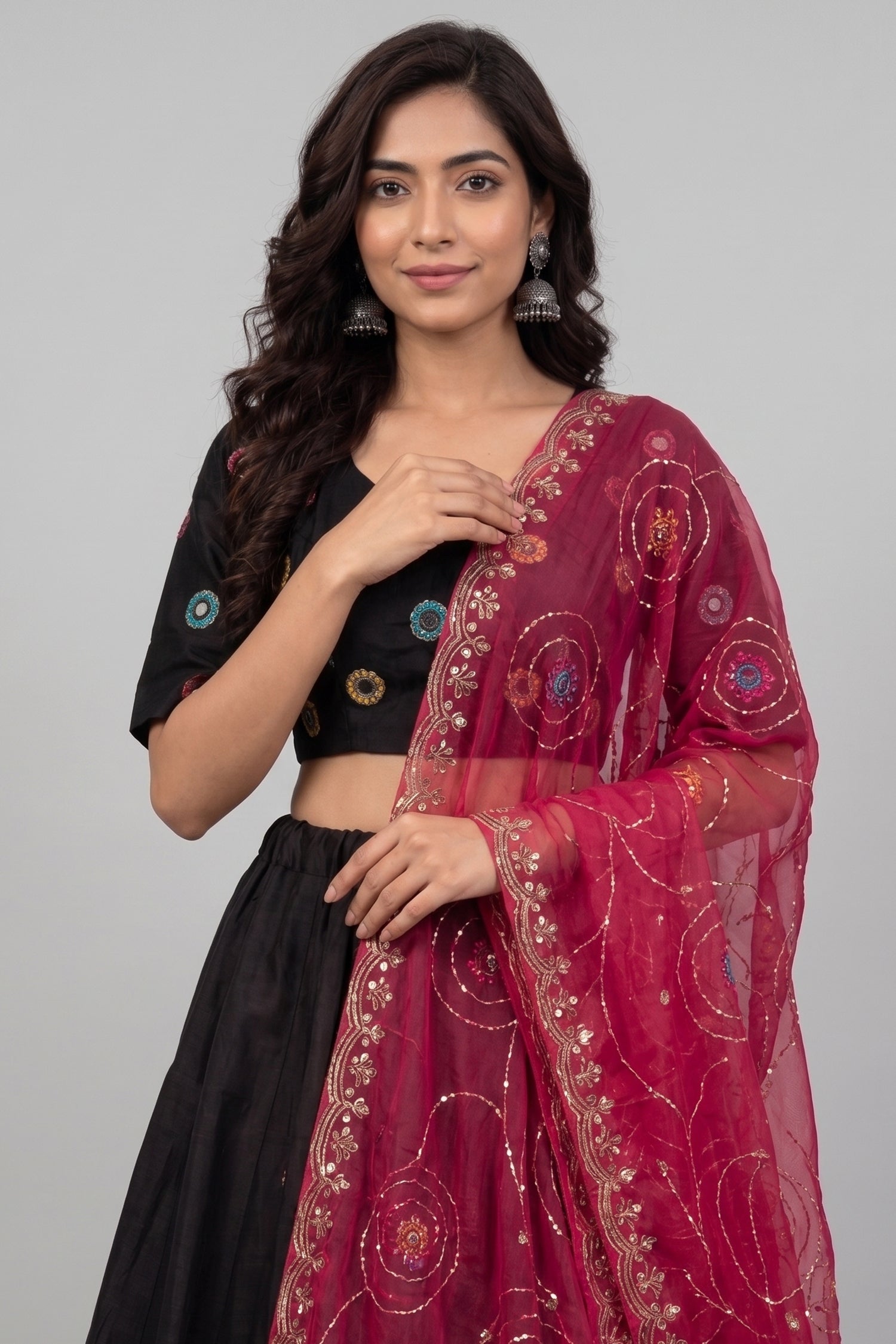 Black Art Silk Sequin Embroidered Chaniya Choli Secondary image